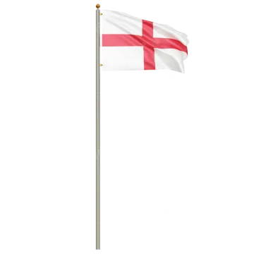 a white and red flag on a pole