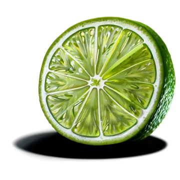 a slice of lime on a white background