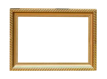 a gold frame on a white background