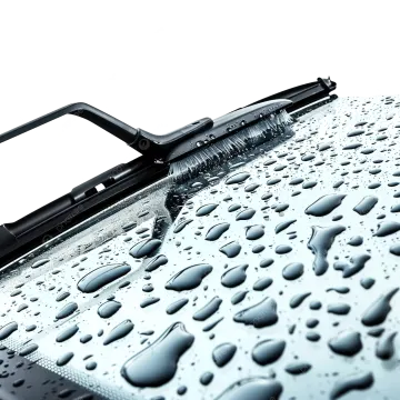 a car windshield with water droplets on it