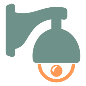 a blue and orange icon of a light bulb on a white background