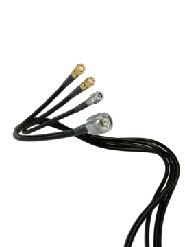a pair of black and gold colored cables
