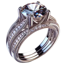 a white gold engagement ring set with a round cut diamond