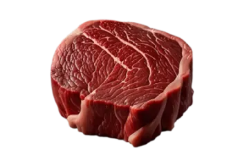 a piece of beef on a white background