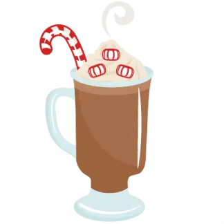 a cup of hot chocolate with a candy cane
