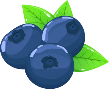 a bunch of blueberries with leaves