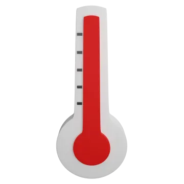 a thermometer on a white background