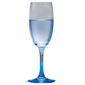 a glass filled with water on a white background