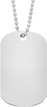 a dog tag on a white background