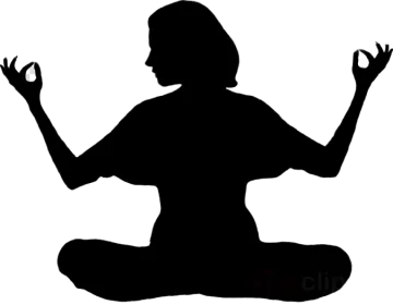 a silhouette of a woman sitting in yoga position