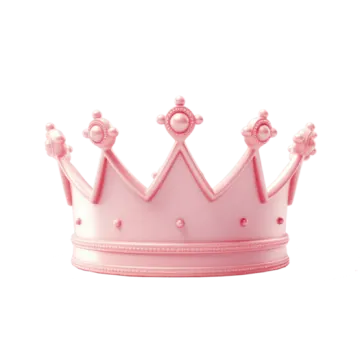 a pink crown on a white background