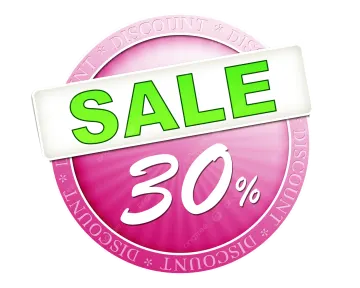 a pink circle with the word sale on it