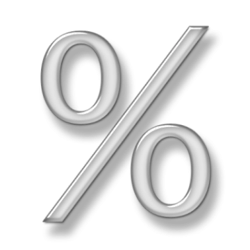 a percent sign on a white background