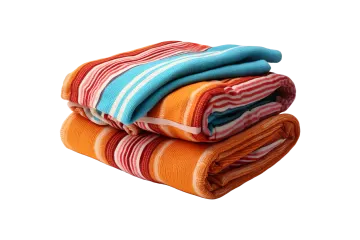 a stack of towels on a white background