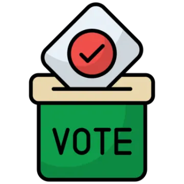 a voting box with the word vote on it
