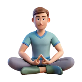 a man sitting in the middle of a yoga pose