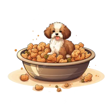 a bowl of dog food