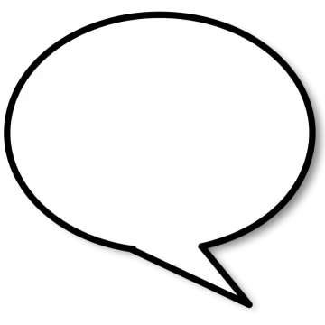 a speech bubble on a white background