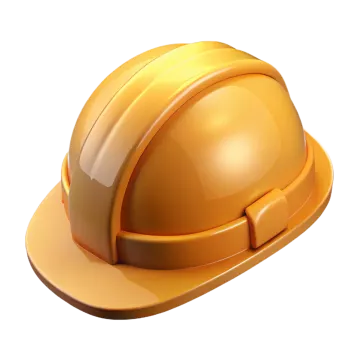 an orange hard hat on a white background