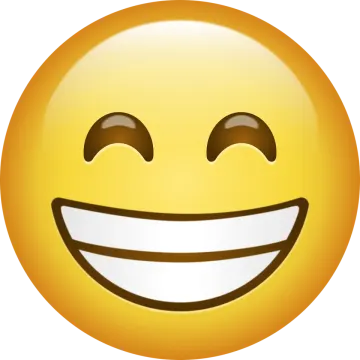 a yellow smiley face with a big smile