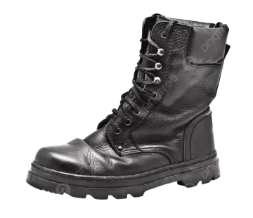 a pair of black combat boots