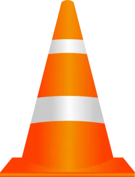 a traffic cone on a white background