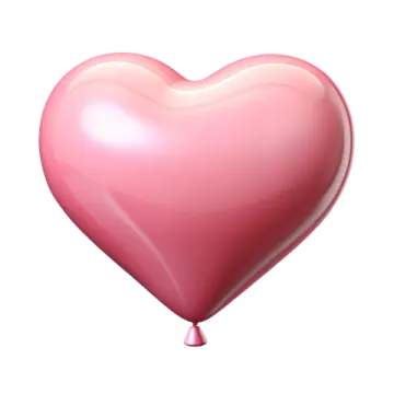 a pink heart balloon on a white background