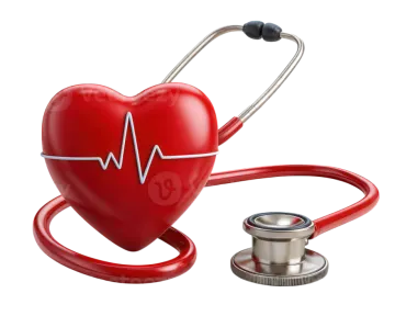 a red heart with a stel on top of it