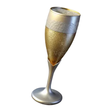 a glass of champagne on white background