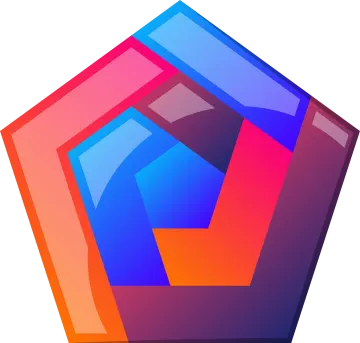 a colorful cube with a white background