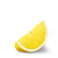 a slice of lemon on a white background