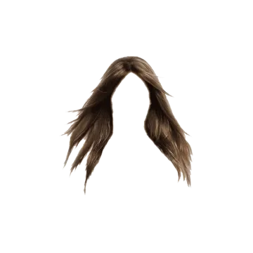 a pair of brown hair on a white background