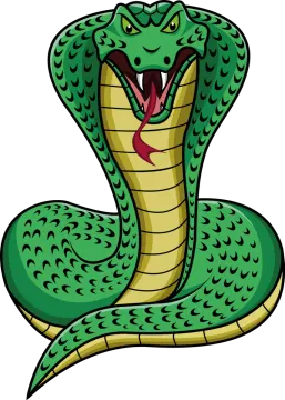 a green snake with its mouth open