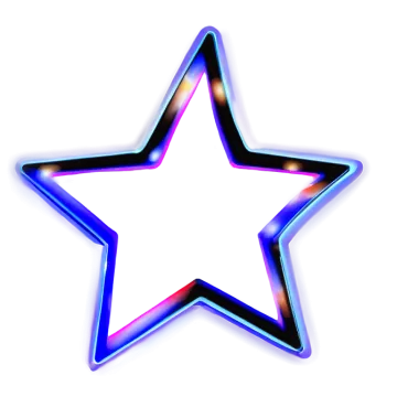 a blue and pink star on a white background