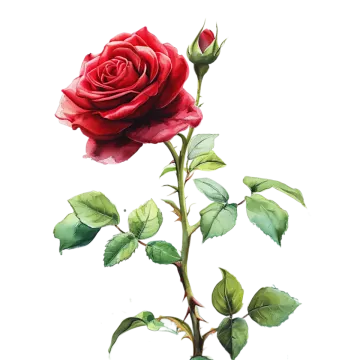 a red rose on a white background