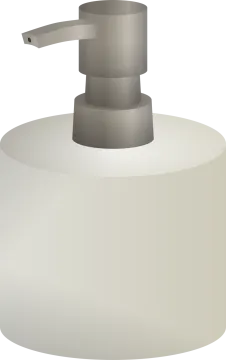 a soap dispenser on a white background
