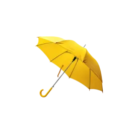 a yellow umbrella on a white background