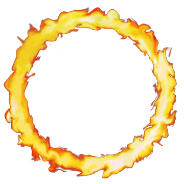 a circle of fire on white background