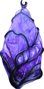 a purple candle with water droplets on it