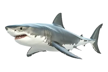 a great white shark with its mouth open