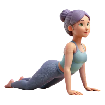 a 3d woman doing yoga