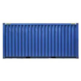 a blue shipping container