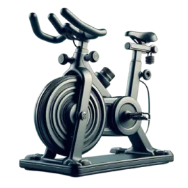 a spinning exercise bike on a white background
