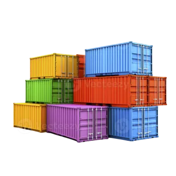 a stack of colorful shipping containers