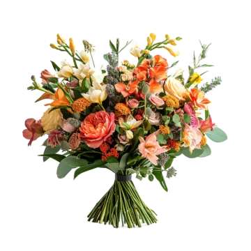 a bouquet of flowers on a white background