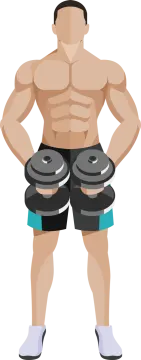 a man with dumbs and weights
