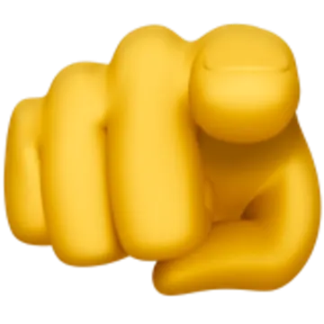 a yellow fist on a white background