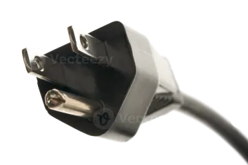 a black power cord on a white background