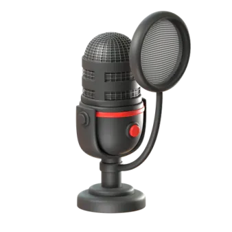 a microphone on a white background