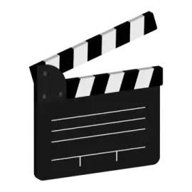 a movie clap with a white background